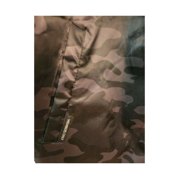 Members Only Men's Twill Coach Jacket with hood Color grey/camo Size Medium - Picture 5 of 6